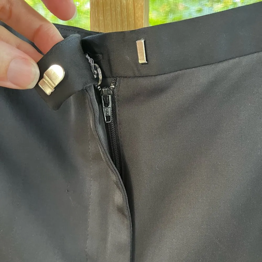 Express Women's Black Vintage Sateen Pants Rhinestones 1990's Y2K Era Size 9/10 - Image 6