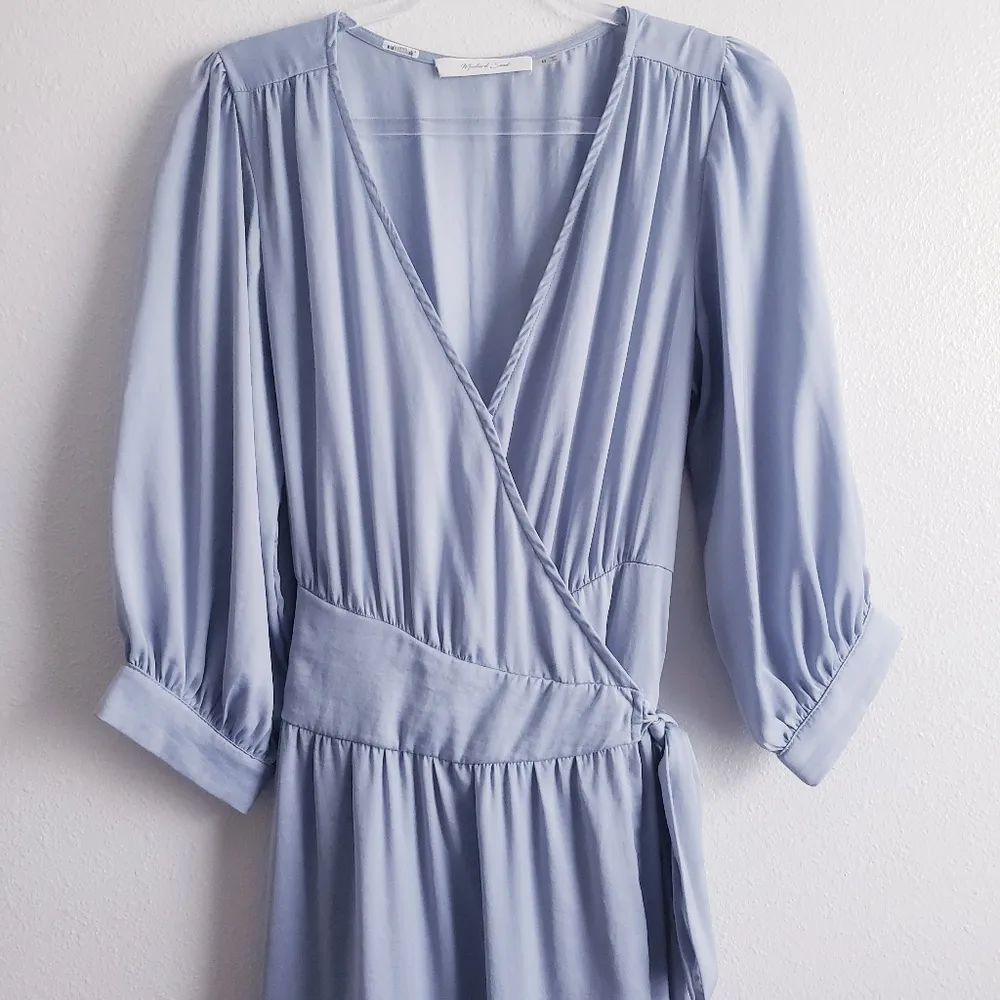 Mustard Seed Blue Midi Wrap Dress - Image 2