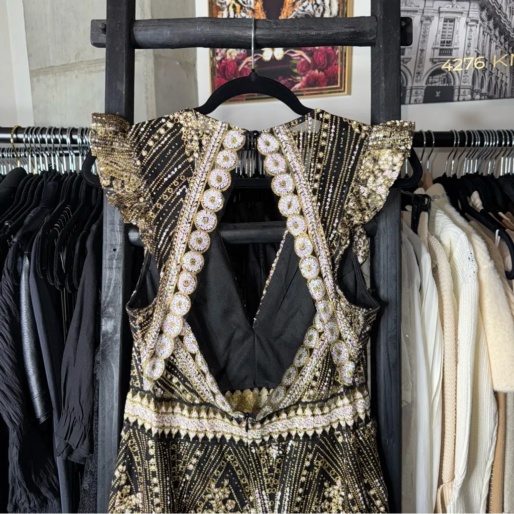 Hello Molly Match Me Black Sequin Embellished Cutout Mini Dress - Image 8