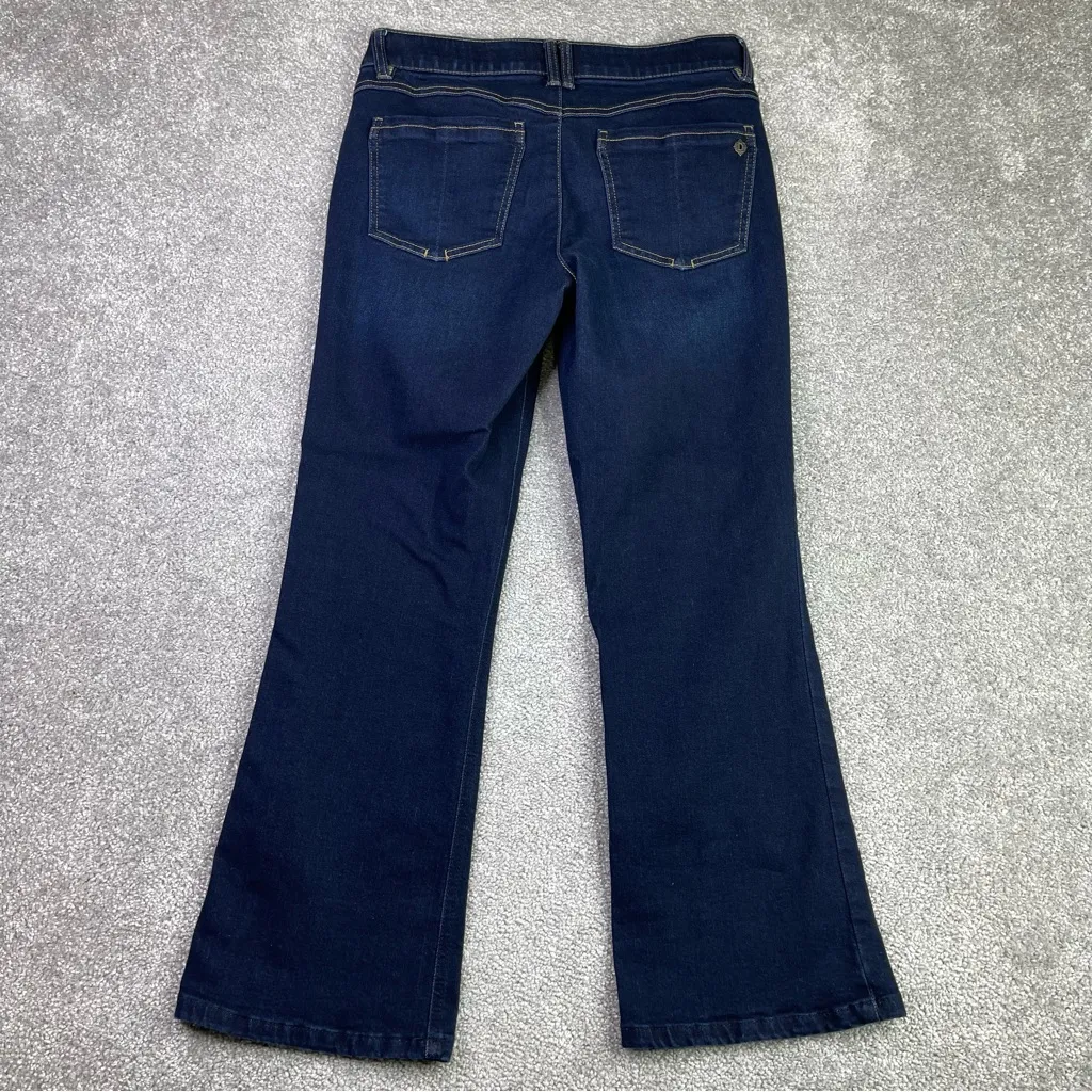 Democracy Jeans Women’s 8 Petite Blue Itty Bitty Bootcut Mid-Rise Dark Wash - Image 4