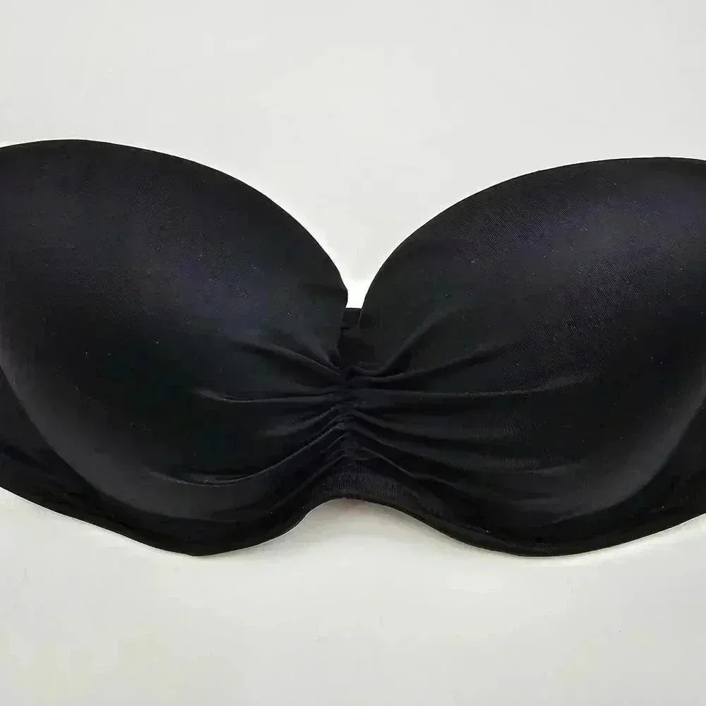Victoria's Secret Black Padded Strapless Bikini S Top Swimwear‎ Small - Image 3