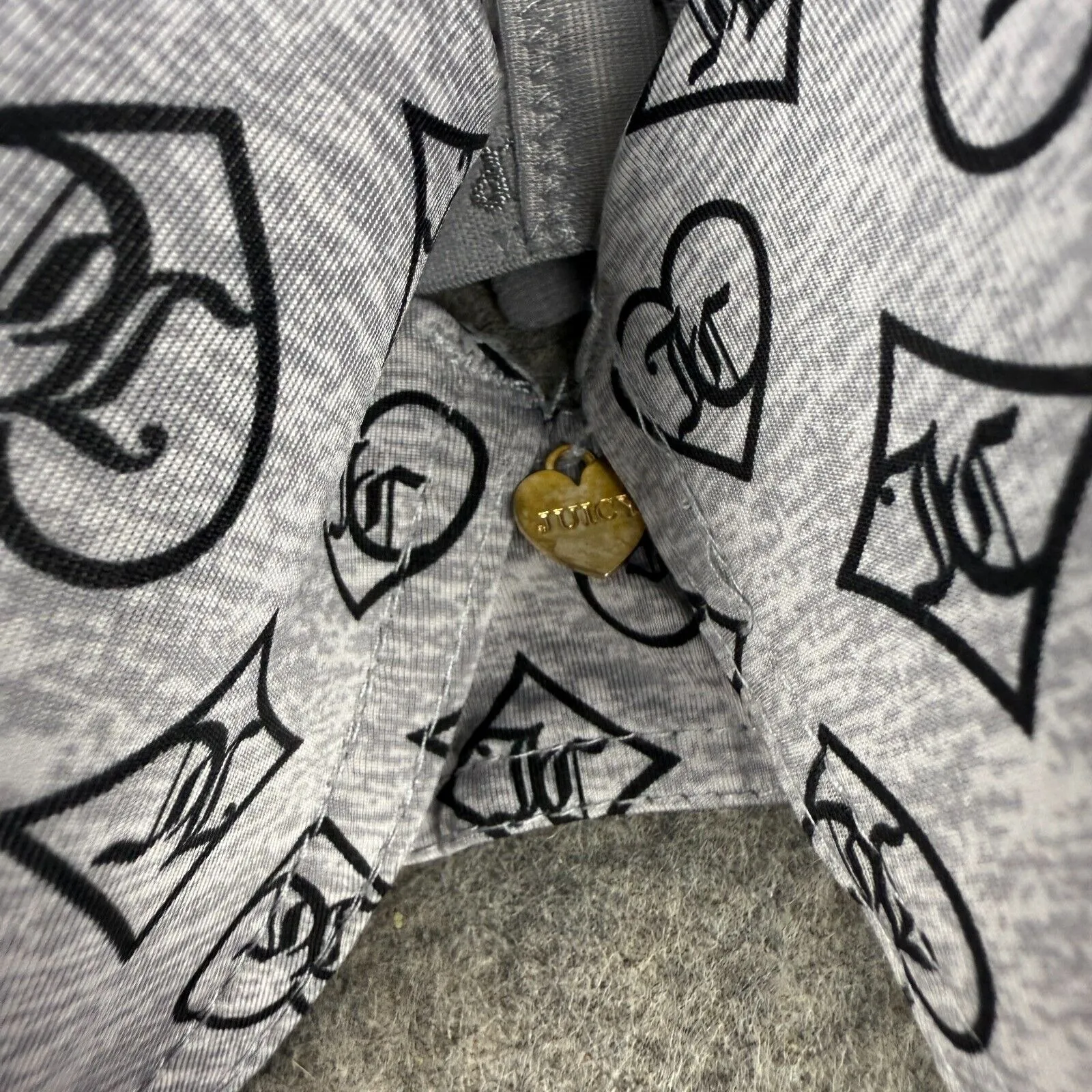 36C Juicy Couture Underwire Padded Women's Bra JC‎ logo Gray Black - Image 3