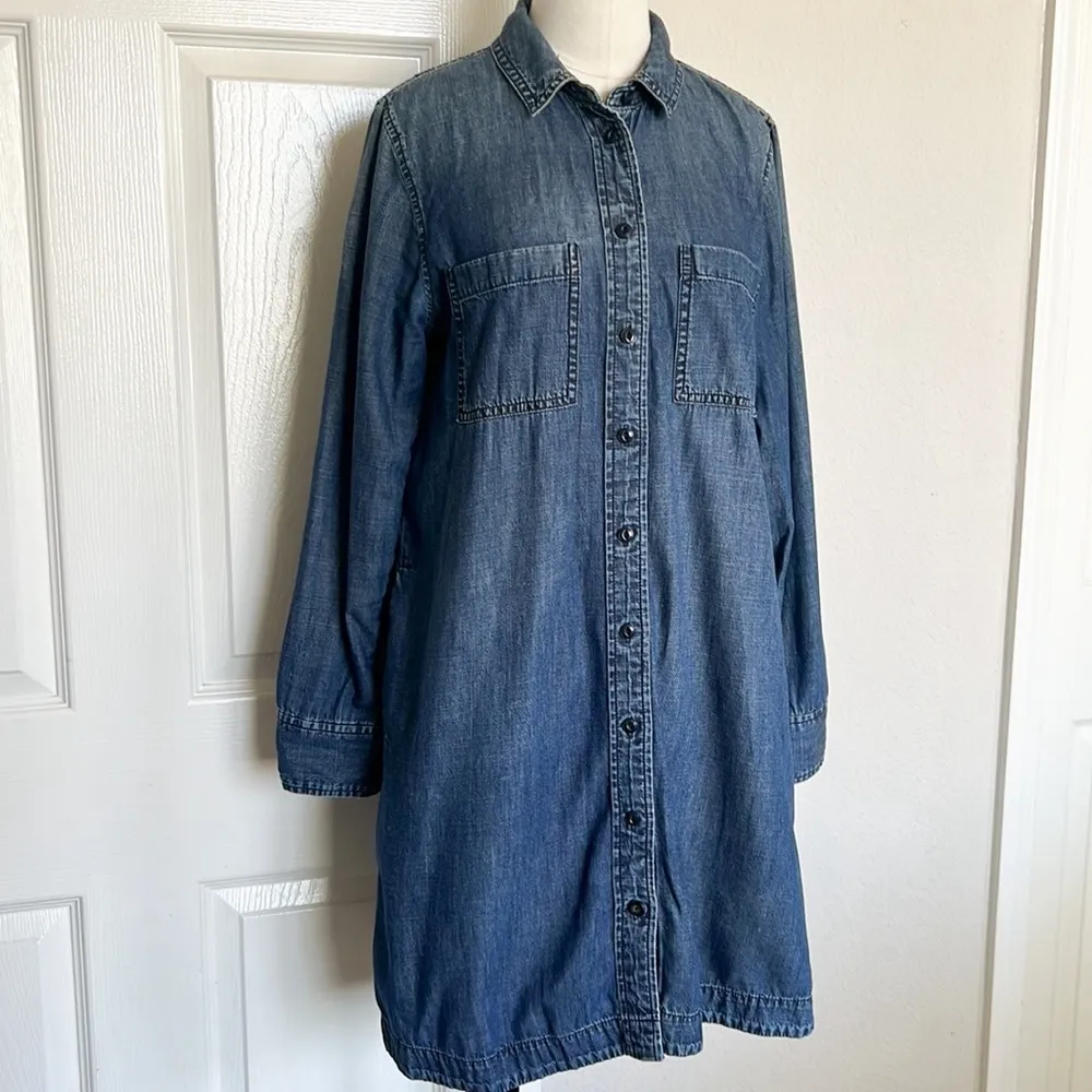 Madewell Denim Puff-Sleeve Shirtdress - Image 5
