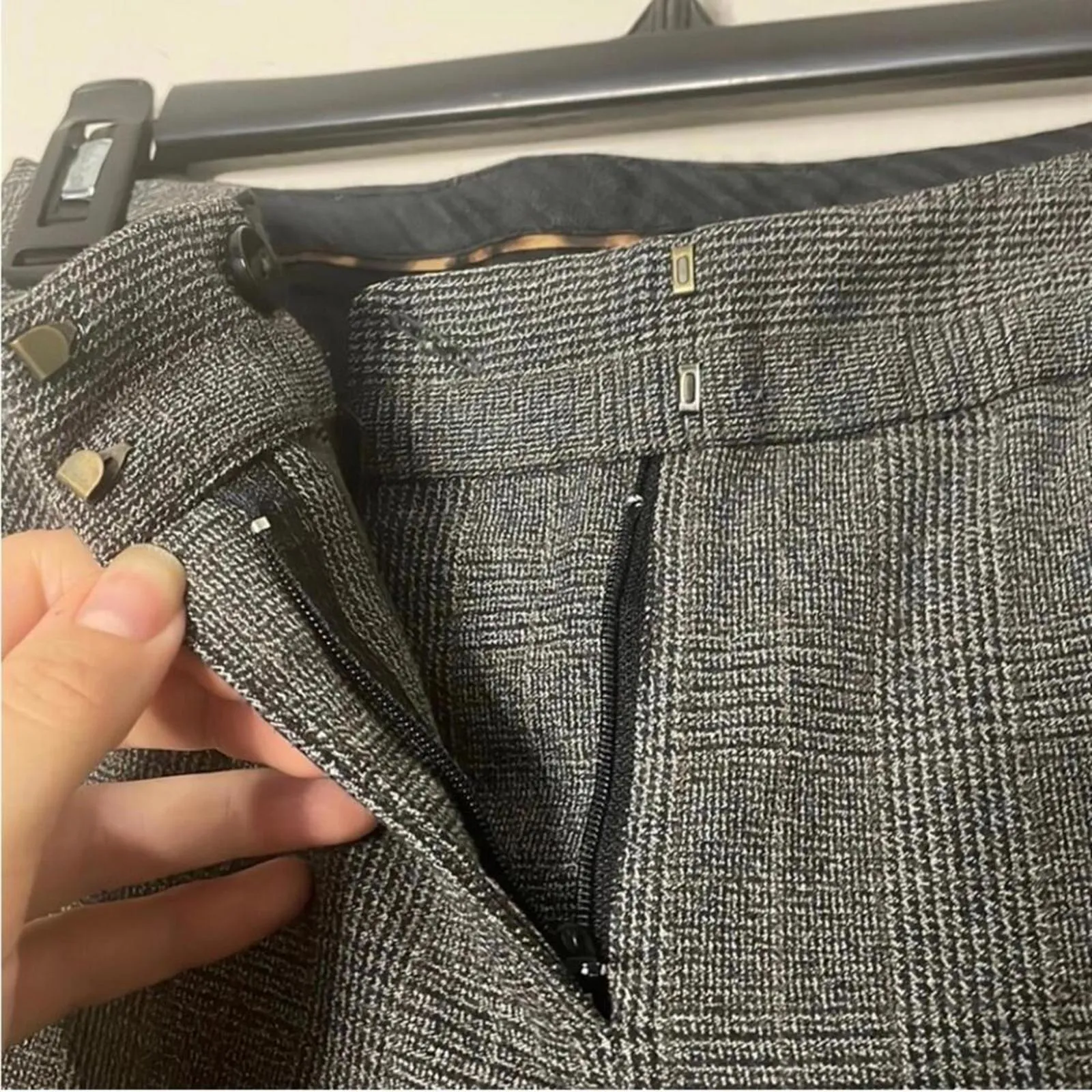 Express Design Studio Editor Pants Grey Plaid Work Career Office Trouser - Image 5