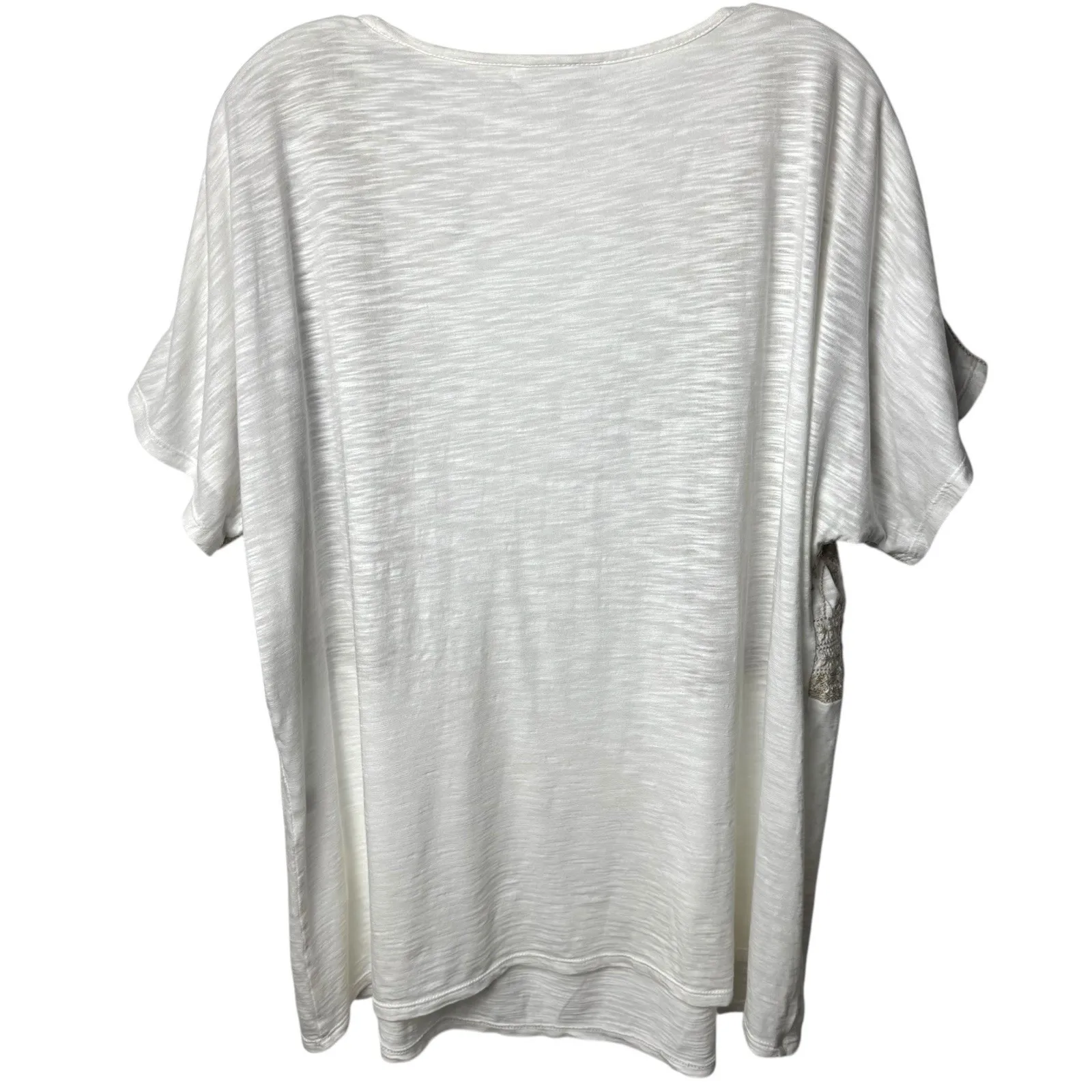 J. Jill White and Tan Embroidered Bohemian Milk Maid Renaissance Blouse XL - Image 5