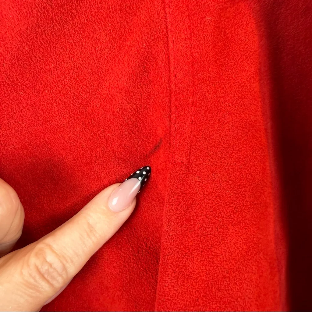 Vintage Gino Rossi for Wilson Red Ultra Suede Jacket Union Made Bomber size 8 - Image 7