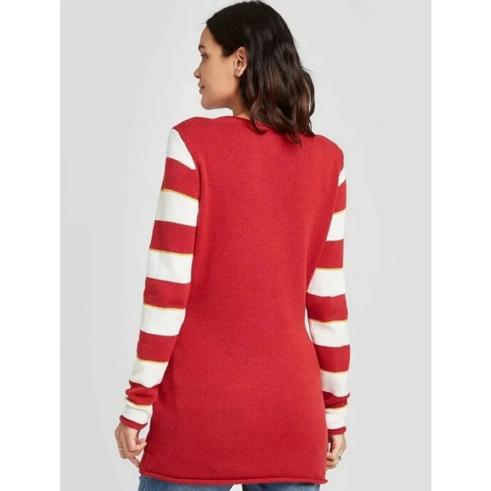 Isabel Maternity Red~White~Green Ugly Christmas Sweater “Bundle Of Joy” Medium - Image 2