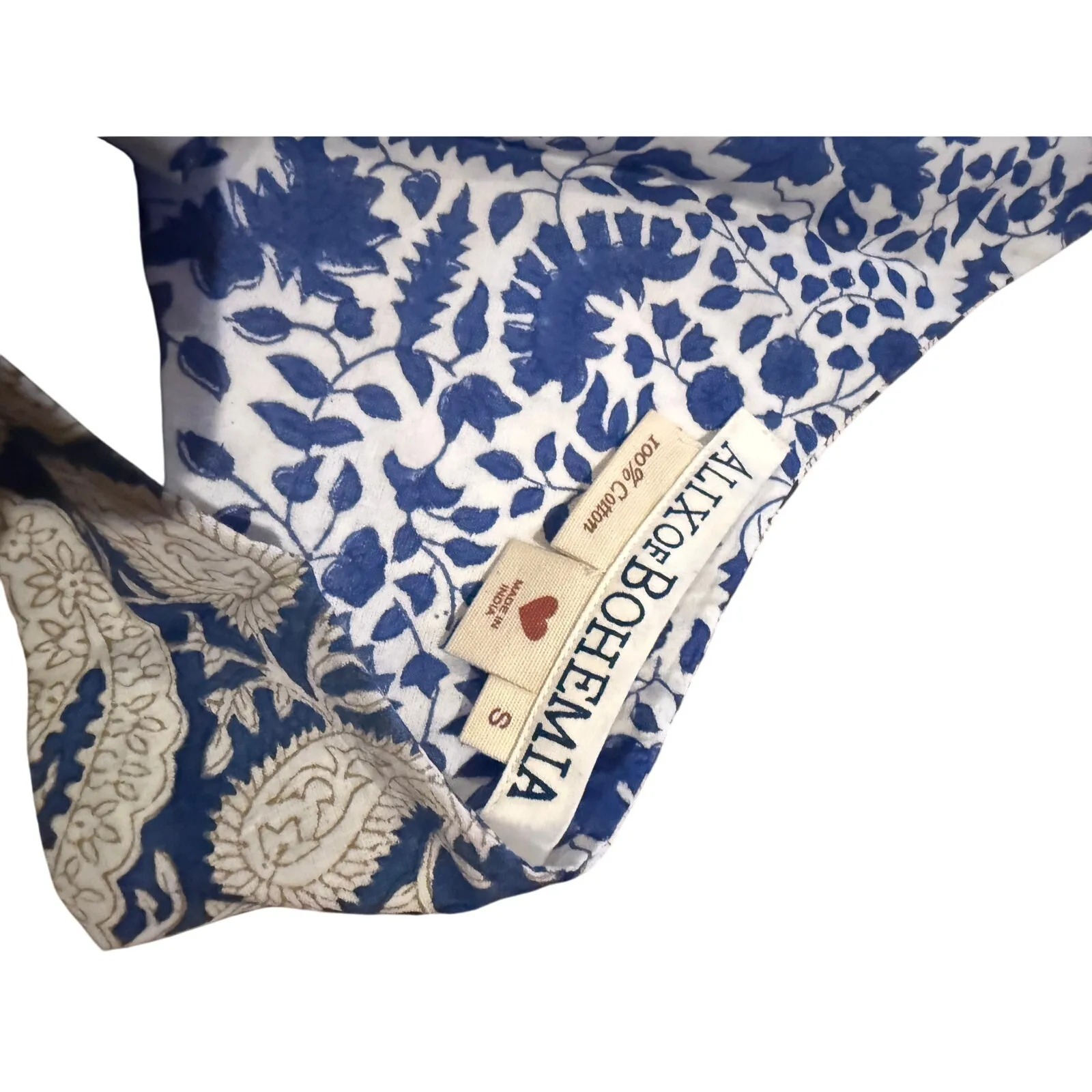 Alix of Bohemia Marmi Indigo Paisley Tie Top NWT Sz. L Blue - Image 7