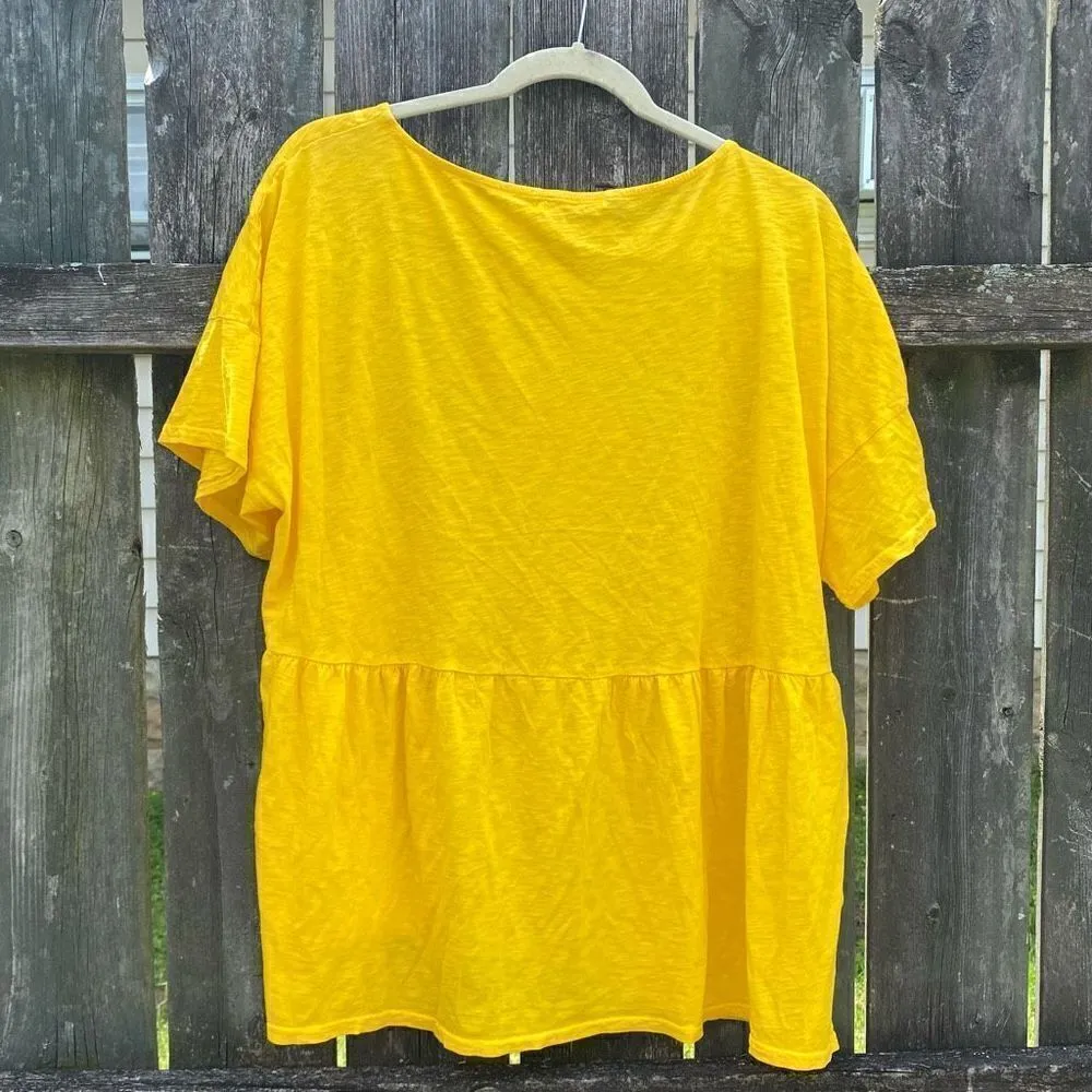 Fresh Produce Yellow Oversized Babydoll T-Shirt | M/L‎ - Image 4