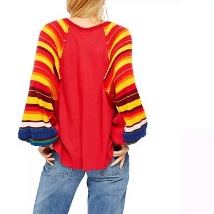 NWT Free People Rainbow Dreams Batwing Sleeve Top - Image 4