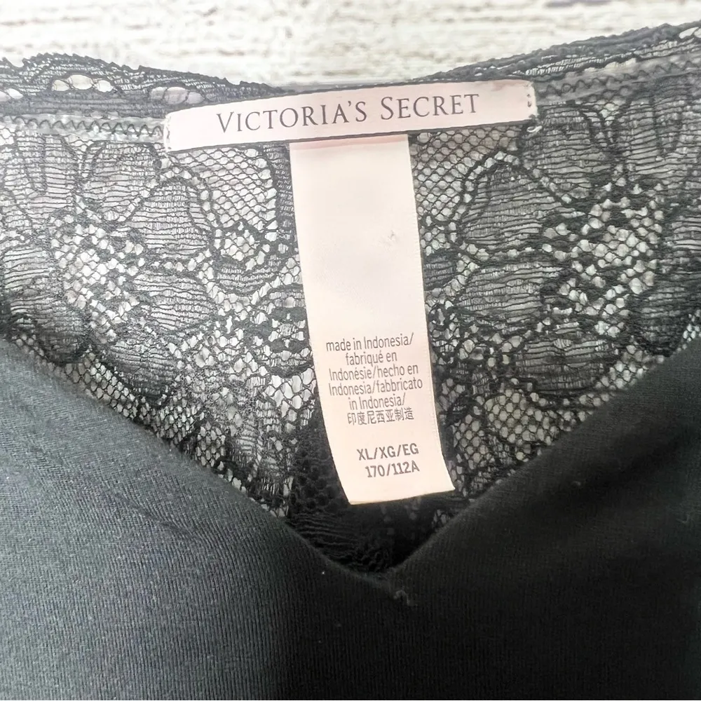 Victoria’s Secret Black Lace Trim Modal Cropped Cami Size XL - Image 8