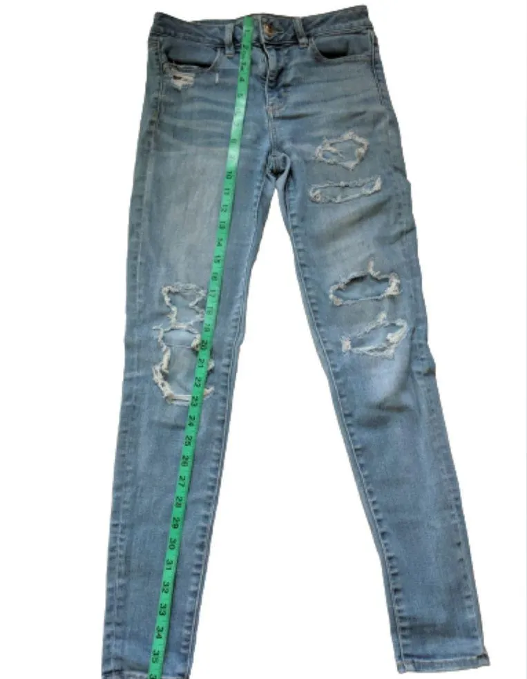 American Eagle Denim Skinny Jeans High Rise Jegging Women's Size 2 - Image 3
