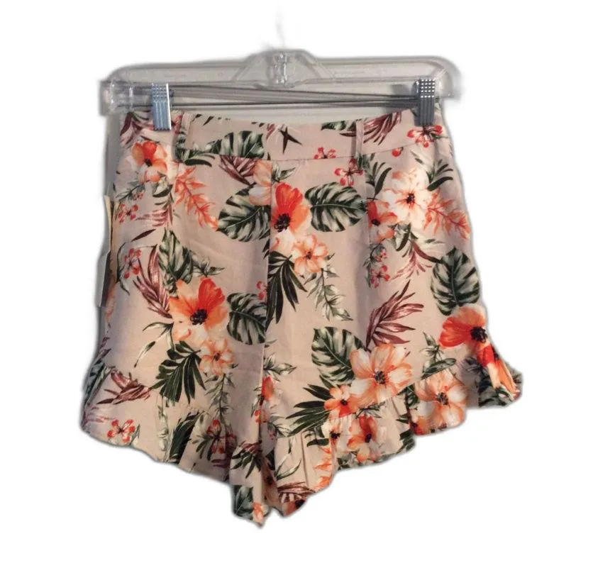 New NWT Paper Crane Floral Ruffled Shorts Pockets Small S - Image 4