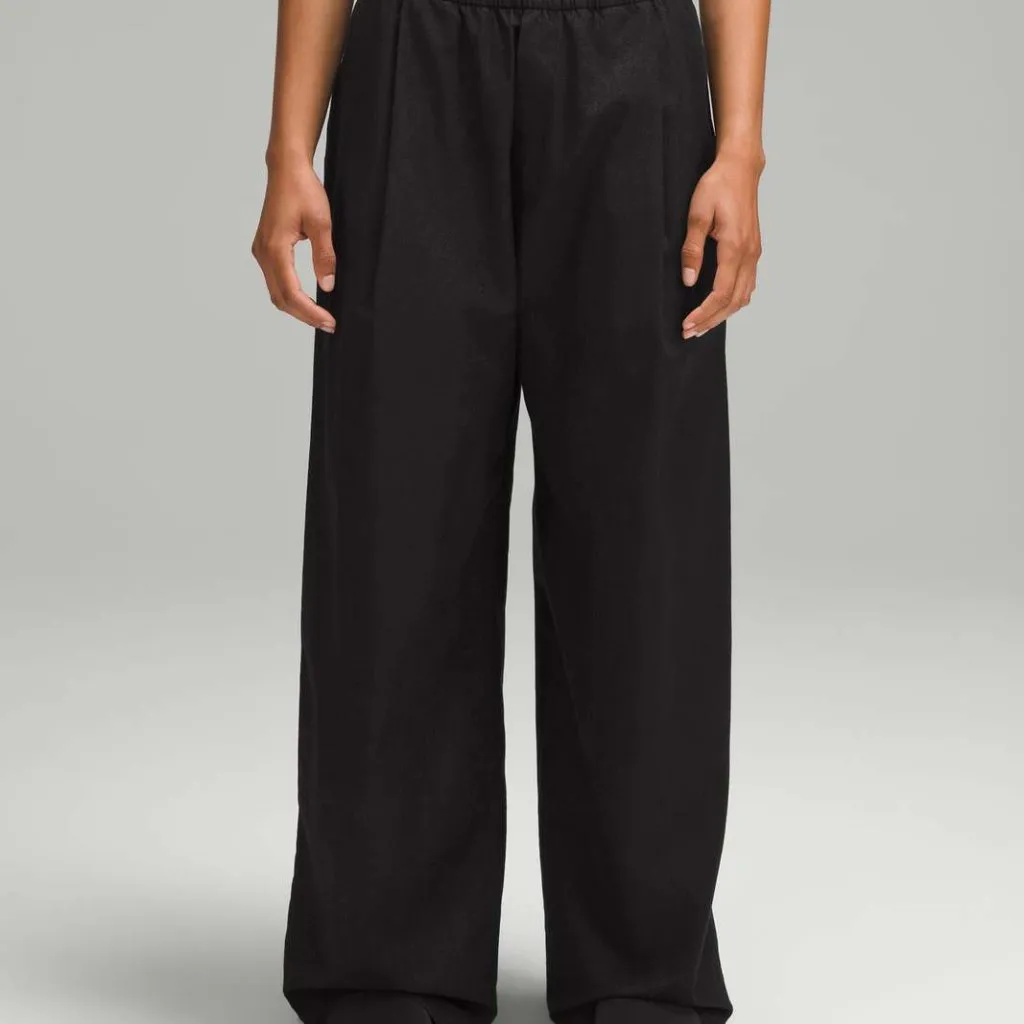 Lululemon LAB Jacquard Wide-Leg Pant 31" Leopardo Jacquard Black NEW Sz 14 $168 - Image 5