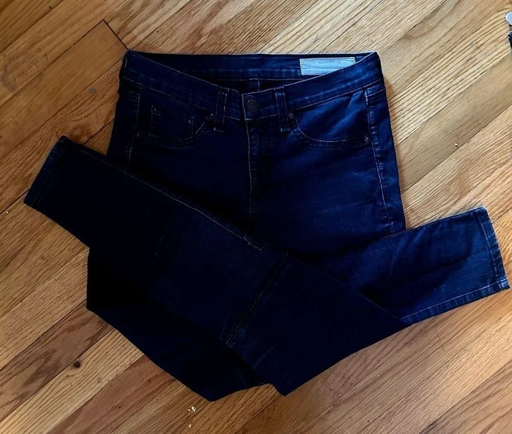 Rag & Bone Ankle Side Zip Midnight Blue Women Dark Skinny Denim Jeans - Image 5