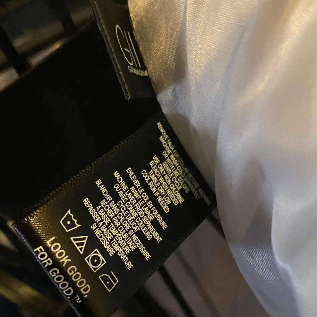 Fur Calvin Klein M Women's Gray faux fur Hooded Puffer Coat Silver Hardware - Image 12