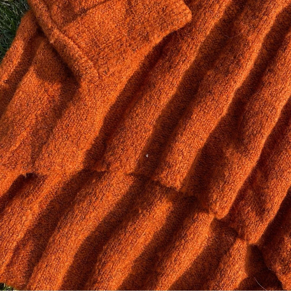 Thick Ribbed Orange Sweater - Image 3