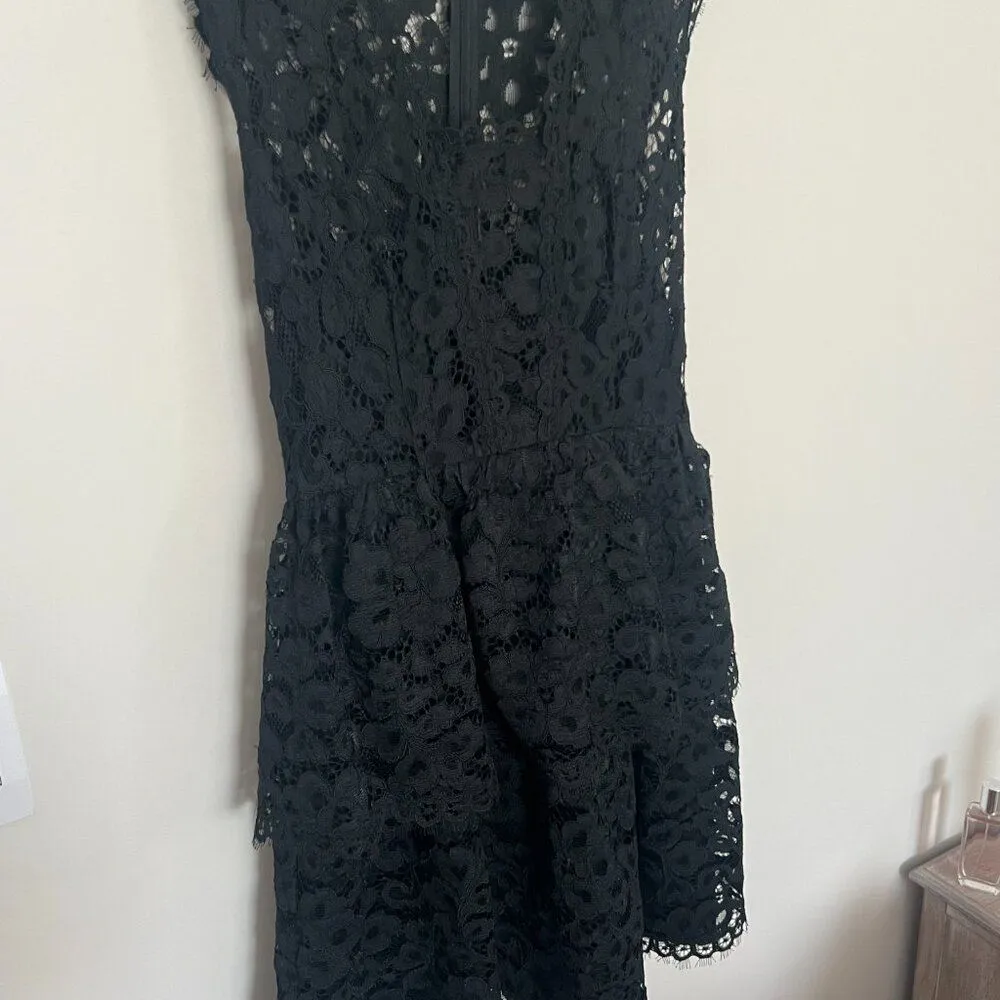 Shoshanna Vanita Black lace peplum dress size 2 - Image 7