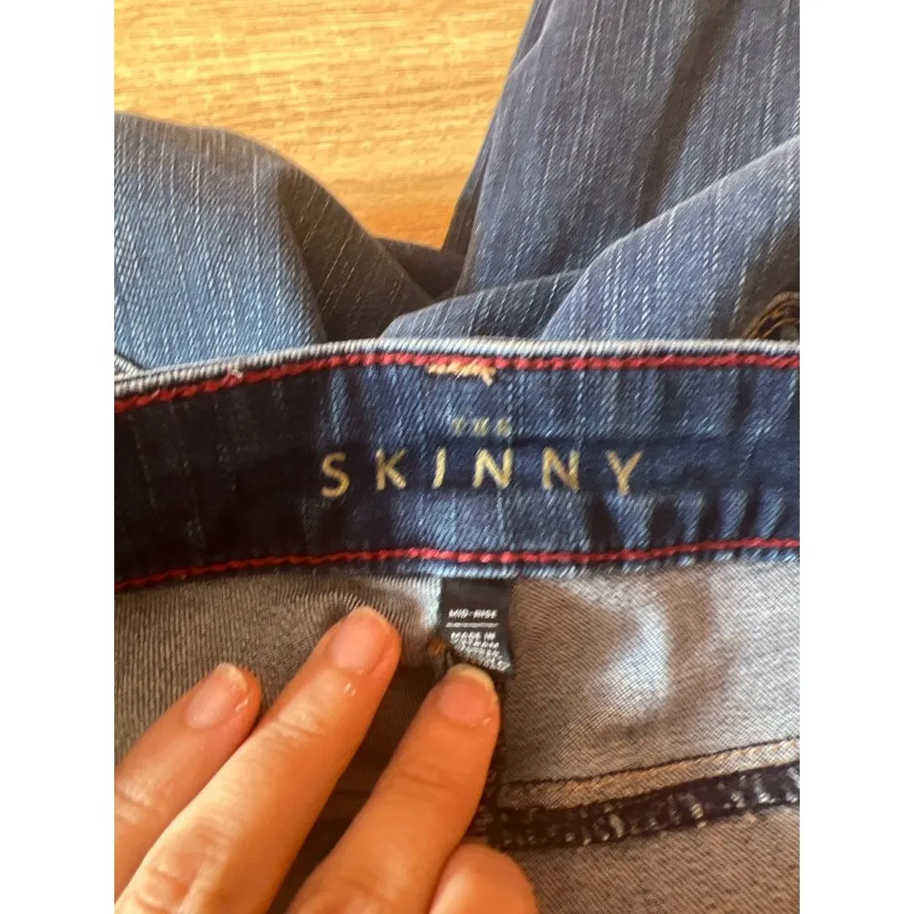 White House Black Market Womens Skinny Distressed Jeans Size 26 Blue Stretch Den - Image 8