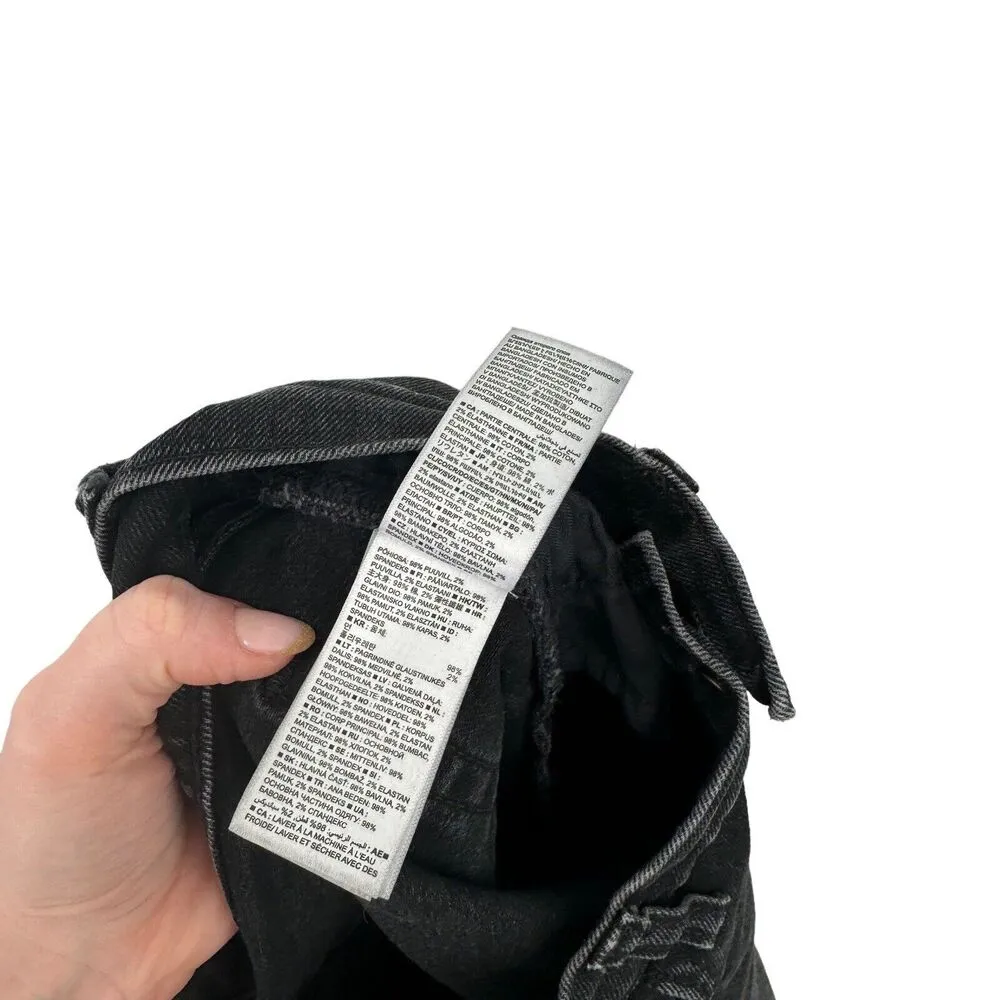 GAP Cheeky Straight High Rise Jeans Absolute Black Relaxed Y2K Womens 24/00 - Image 9