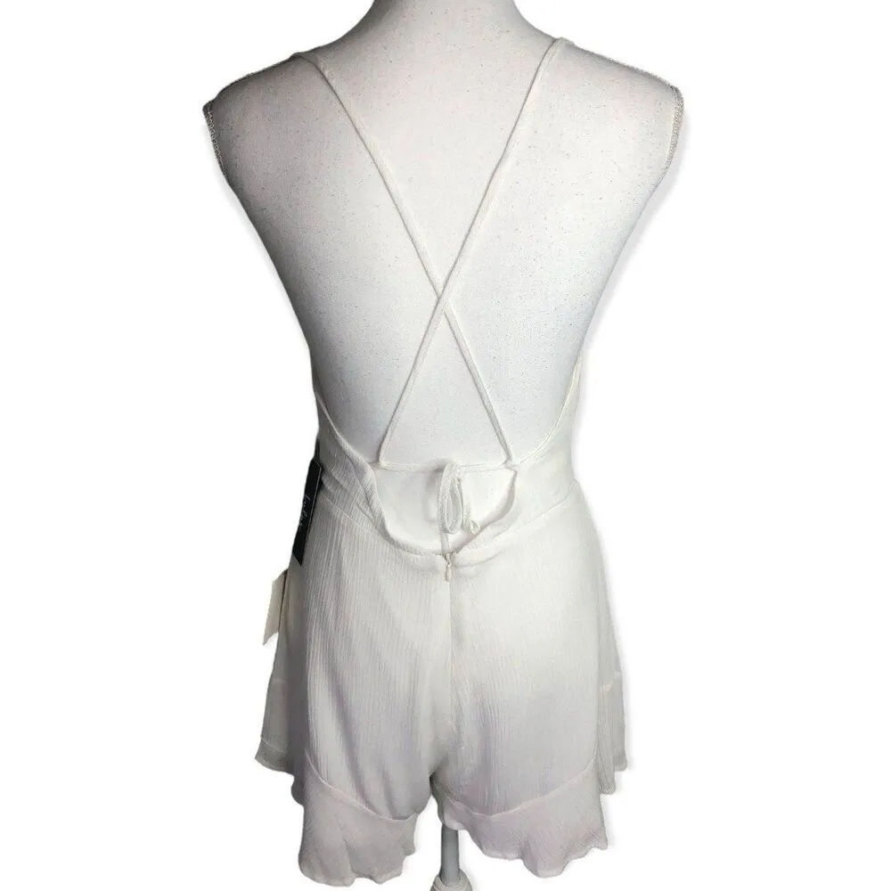 Lulus Know By Heart White Lace-Up Romper - Image 6