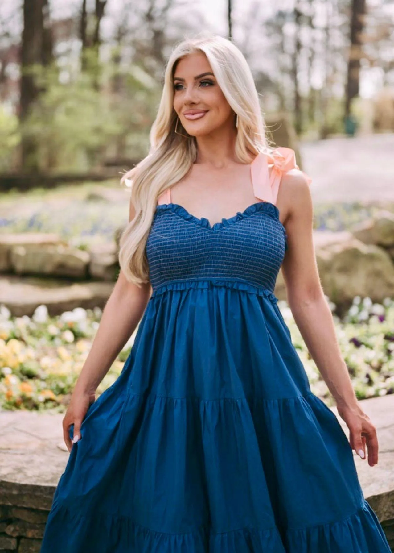 These Three Boutique Emma Shoulder Tie Midi Dress - Image 2