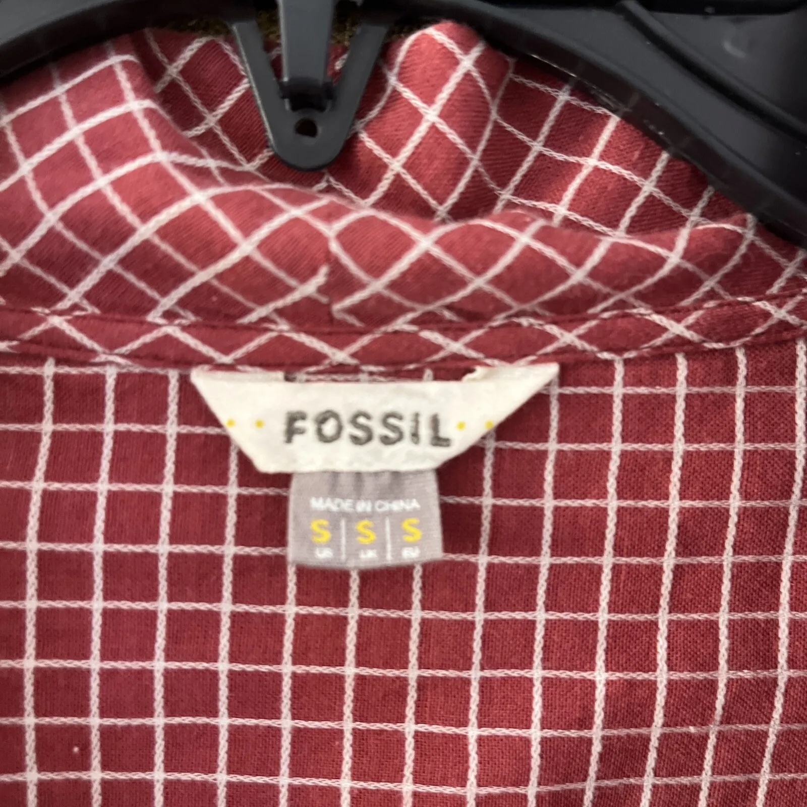 Fossil Size Small‎ Red Checkered Mini Drop Waist Dress - Image 2