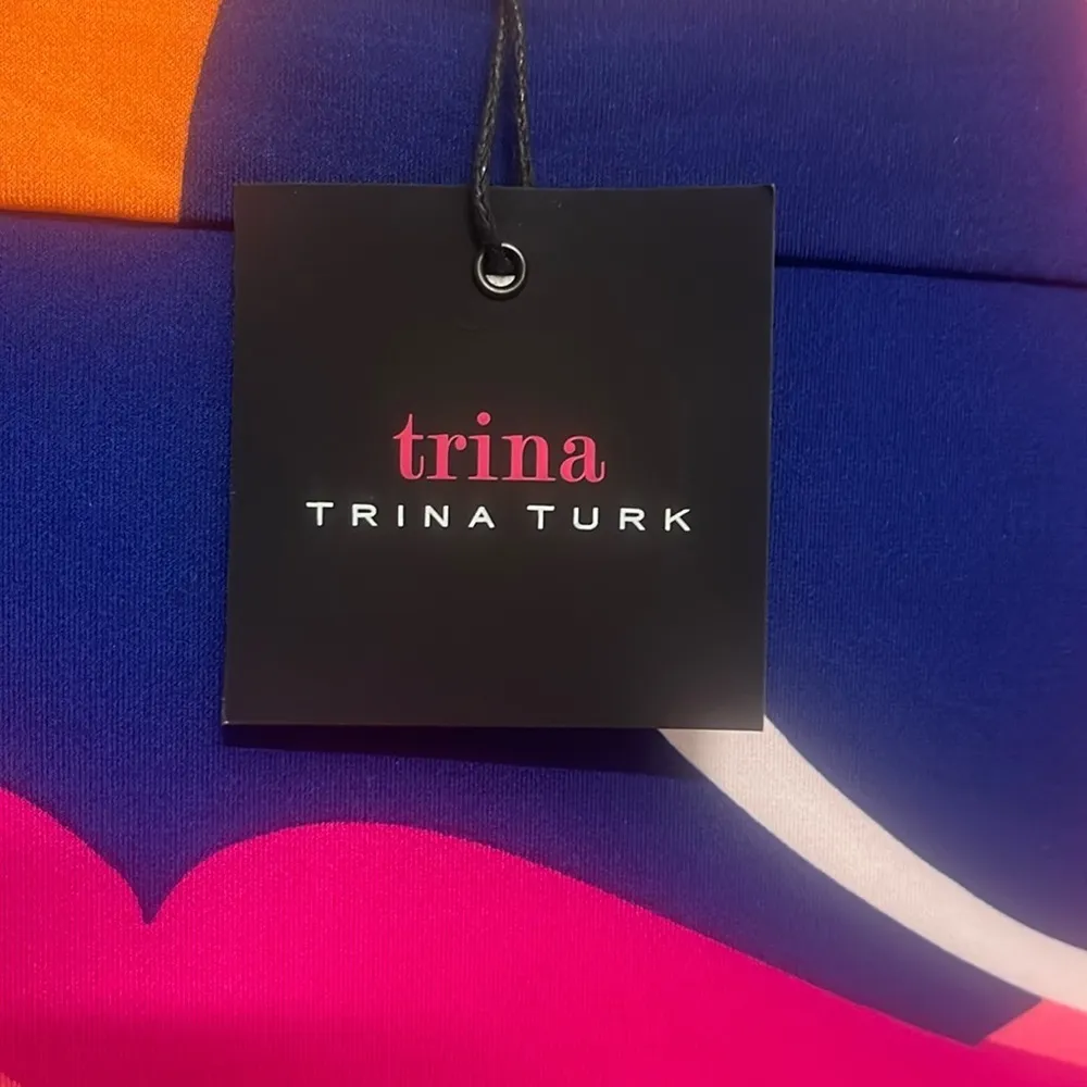 Trina Turk Dress Swim Tunic Cover Up Size Blue Pink Size large NWT - Image 4
