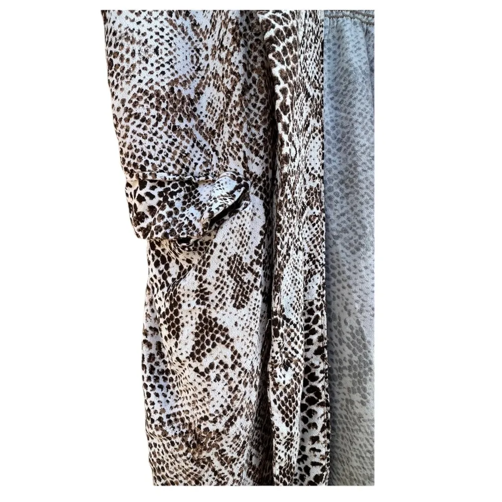 Free People Wild Nights Snake Print Pattern Long Duster Cardigan Medium - Image 4