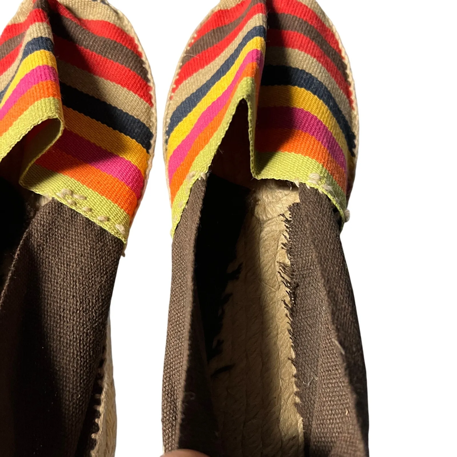 Flat Espadrilles Womens Size 38/7.5 Colorful Boho Hippie Casual Event Festival Orange - Image 8