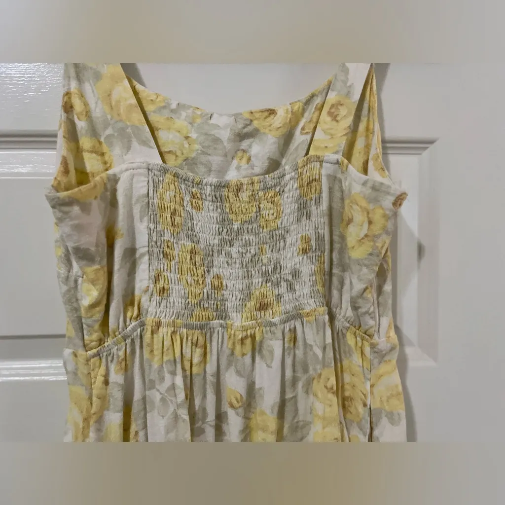 Monteau Yellow and Oatmeal Linen Blend Dress by Monteau Size L - Image 5