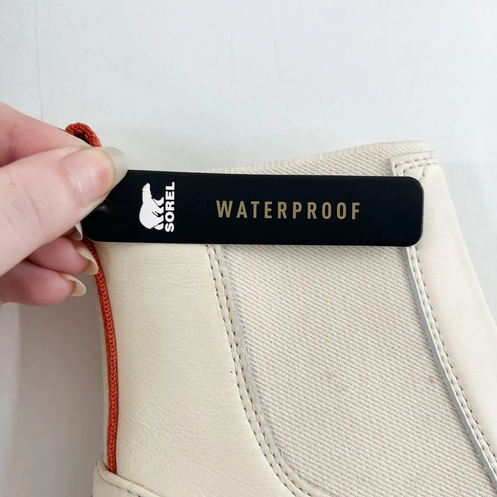 SOREL Brex Chelsea Waterproof Ankle Boots Natural Sea Salt Ivory Cream - Image 8