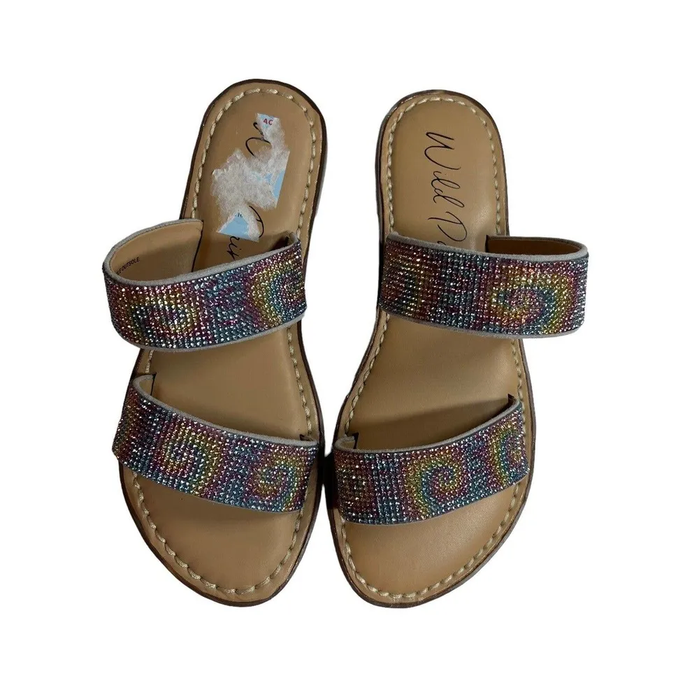 Wild Pair Rainbow Sparkle Slide Sandal Size 5 New - Image 29