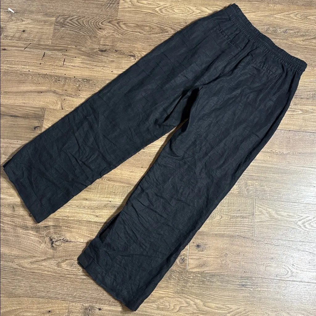 Athleta Retreat Linen High Rise Wide Leg Pant Black Size XS - Image 5