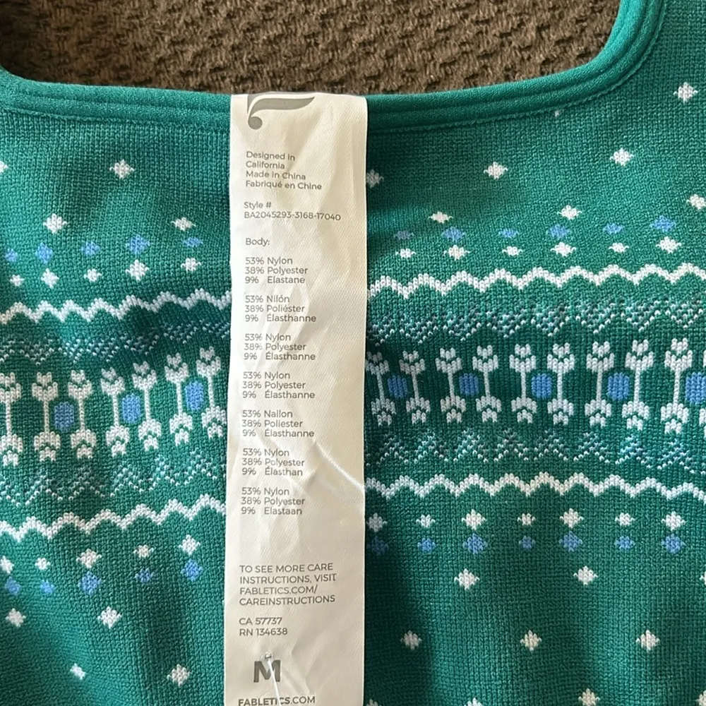 NWT Fabletics Holly Dark Jade Green Seamless Bra - Image 5