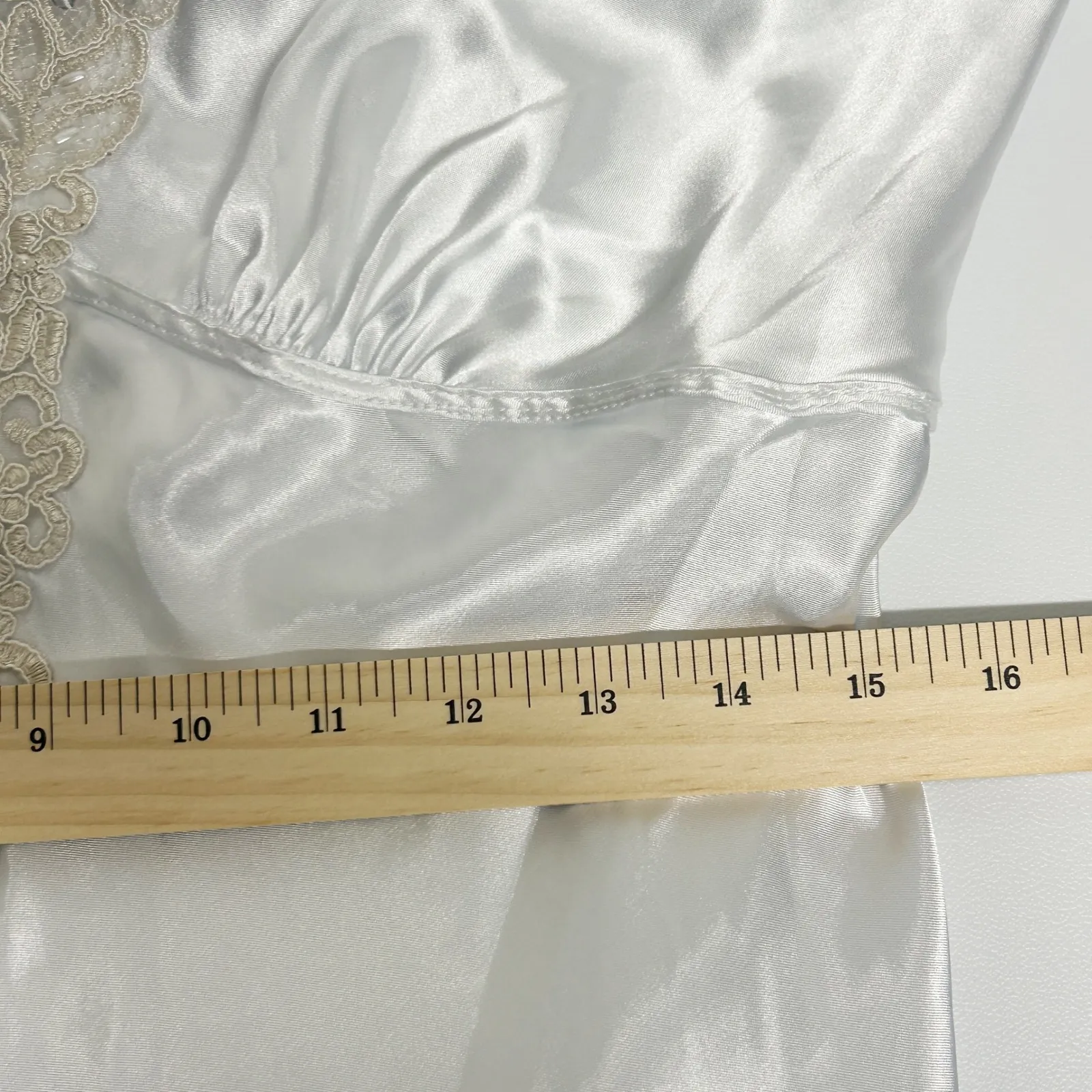 Linea Donatella Y2K Vintage Bridal Babydoll Lace Lingerie Slip Dress Size L - Image 10