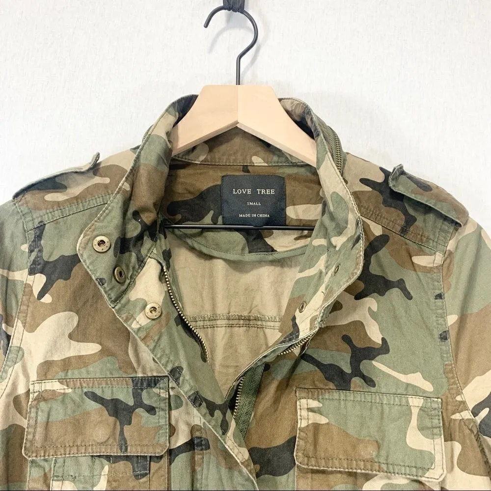 Love Tree Camouflage Utility Jacket Size Small - Image 6
