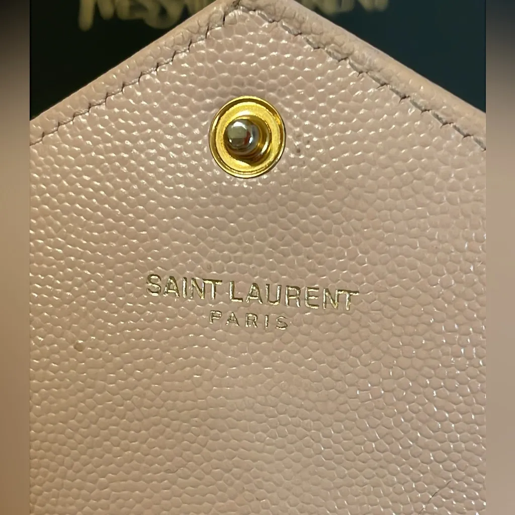 Yves Saint Laurent Blush Pink Leather Wallet - Image 9