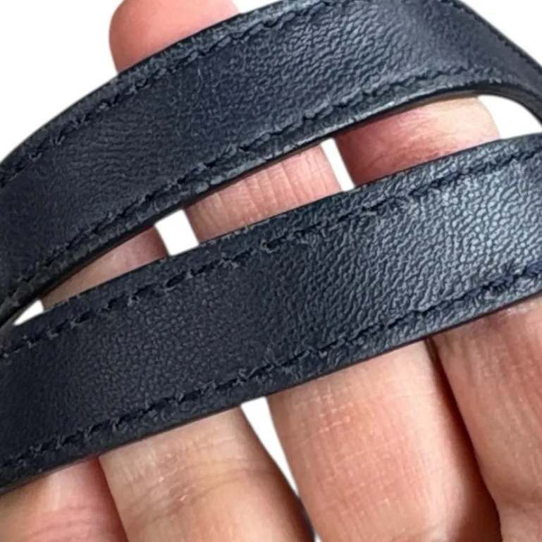 Tory Burch Leather Straw Tote Navy Red Cream - Image 4