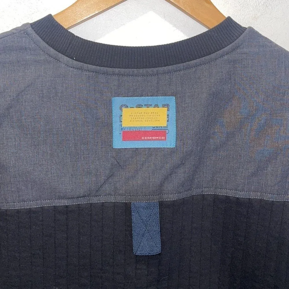 G-Star Raw Women’s Boyfriend Sweatshirt Quilted Short Sleeve Black Gray Size Med - Image 5