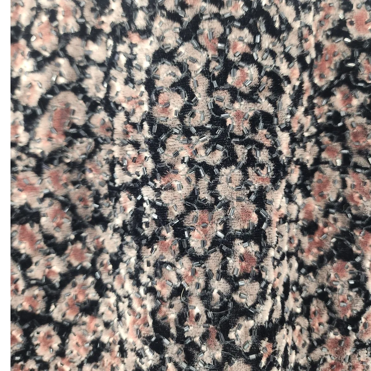 Papell Boutique Evening Black Floral Velvet Sequin Jacket Women’s Size L Size L - Image 3