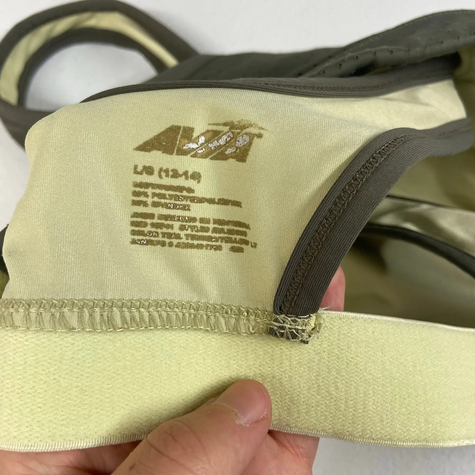 Women's gray green lightly padded full coverage high intensity cross sports bra - Image 3