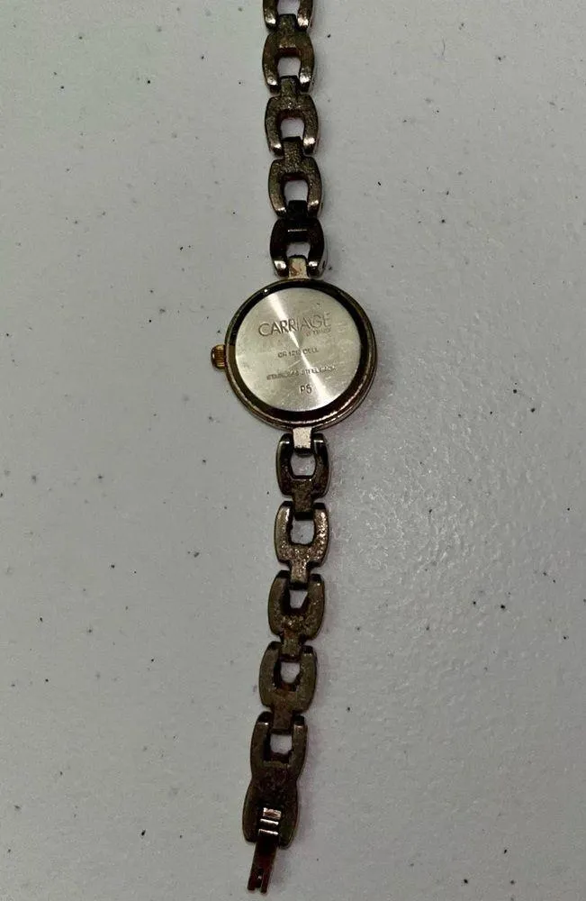 Vintage Carriage Ladies Analog Watch Silver - Image 5