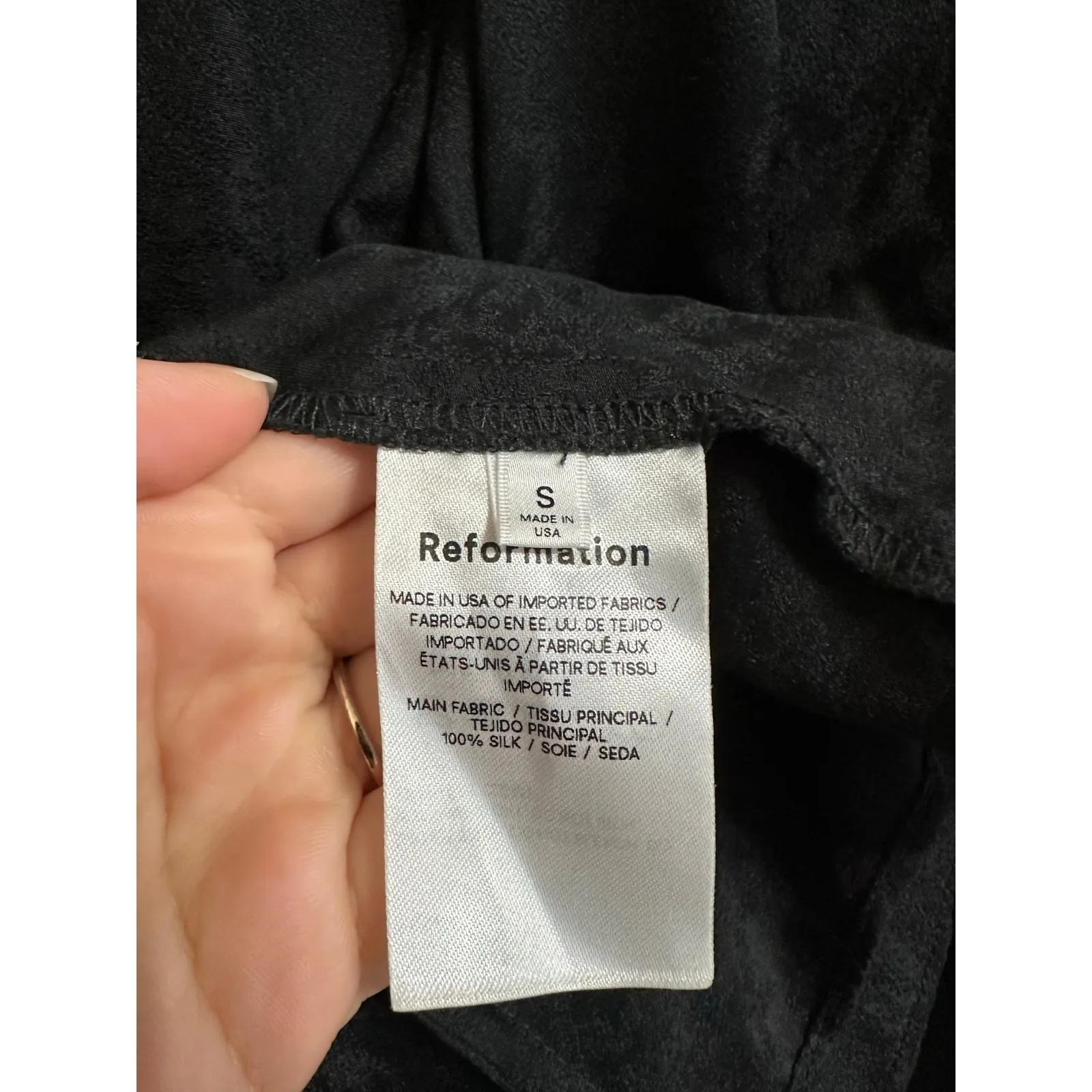 Reformation women's black‎ pleated animal print draped silk cardigan size Small - Image 4