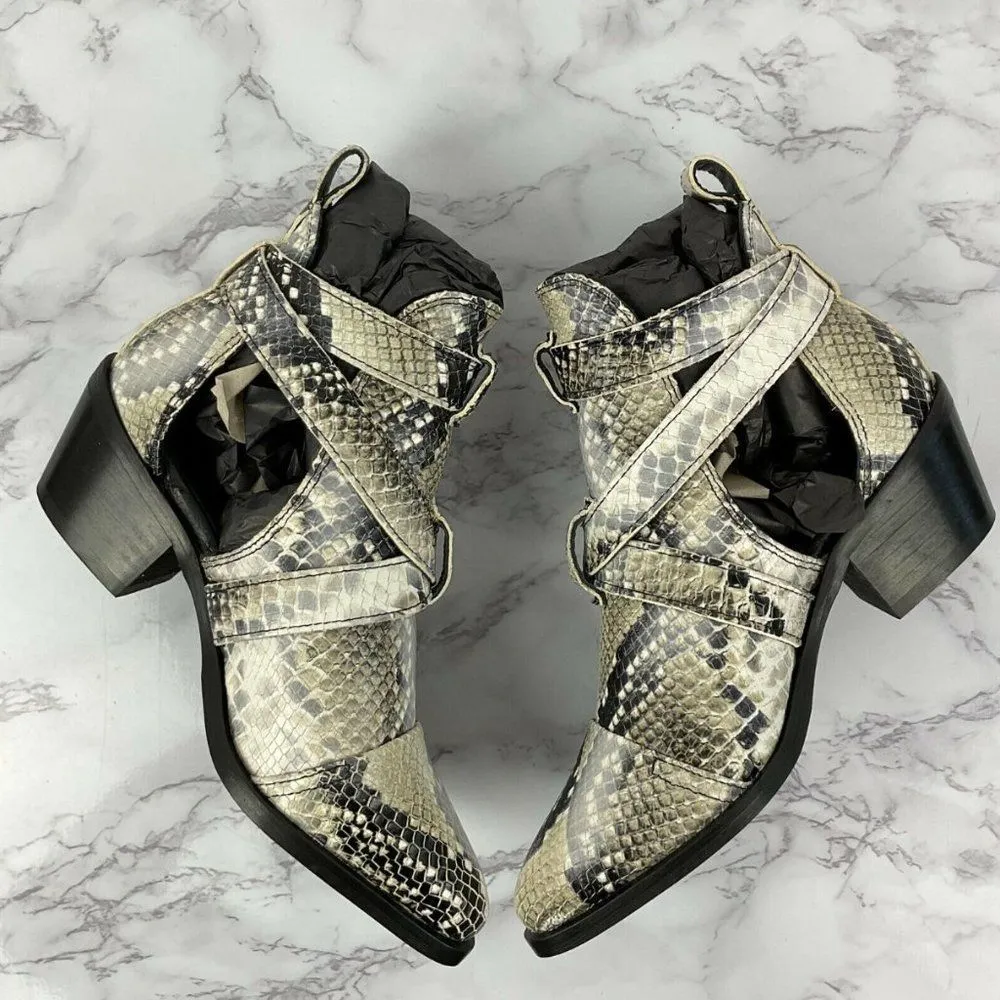 ALLSAINTS  Summer Snake Leather Darcy Pointed Bootie 6 - Image 5