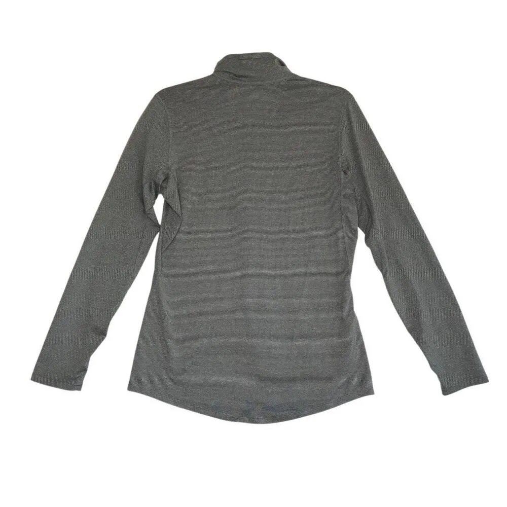 REI Half Zip Base Layer Top Women M Mini Stripe Comfort Outdoor Casual Athletic Gray Size M - Image 4