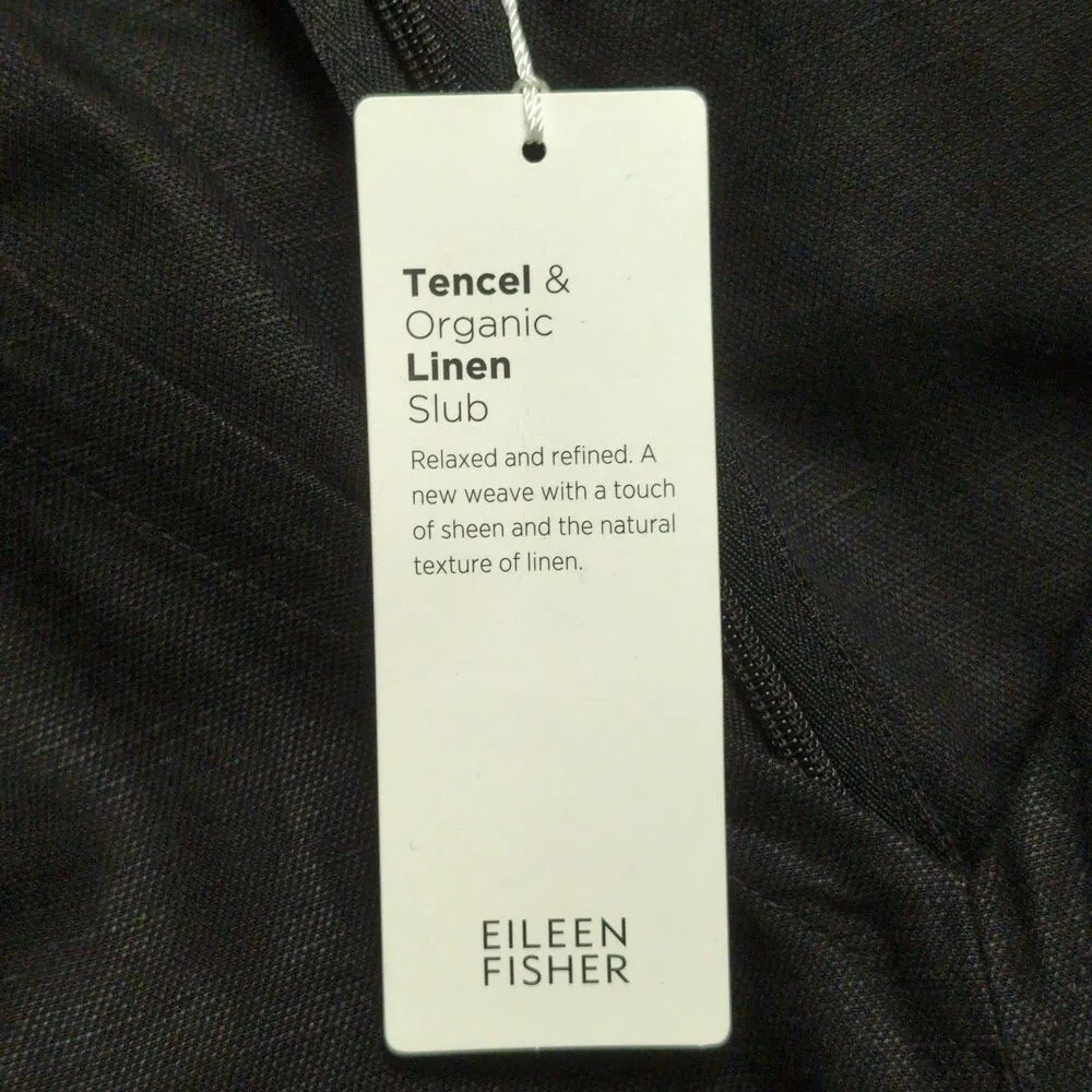 NWT Eileen Fisher Black Short Sleeve V Neck Casual Jumpsuit Linen Size L - Image 7