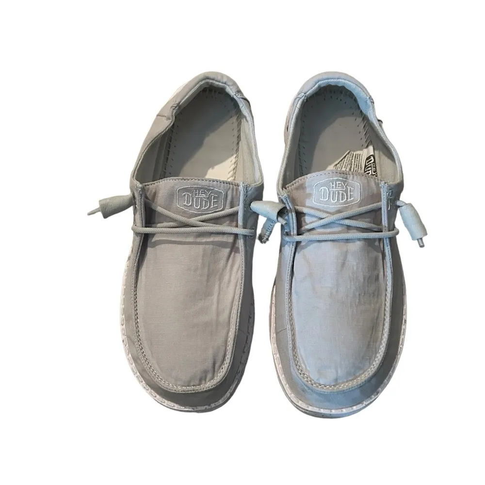 Hey Dude Wendy Slub Canvas Light Grey Women’s Size 7 Casual Slip On Shoe. - Image 2