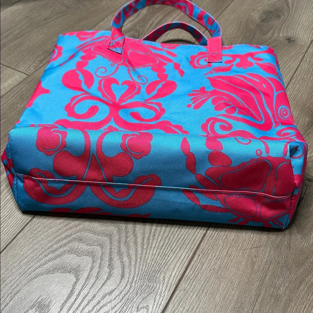 Lilly Pulitzer For‎ Estee Lauder Tote Bag Blue Red - Image 6