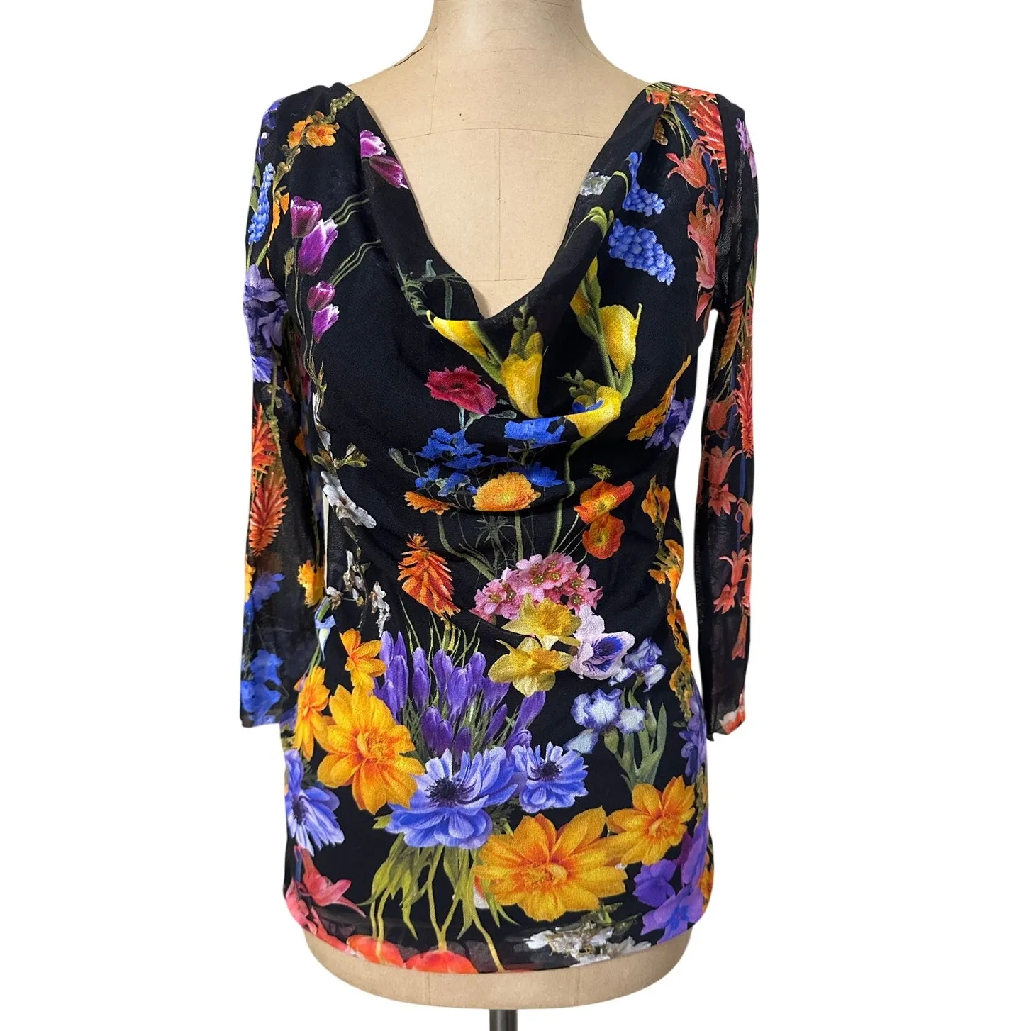 Fuzzi Blouse Gaultier Floral Print Black - Image 3